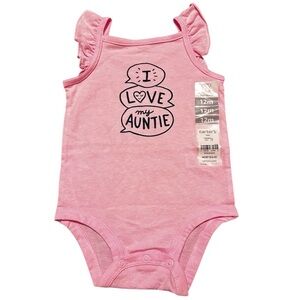 Carter's Baby Girls I Love My Auntie Flutter Bodysuit 9 Months Pink ❤️ NWT
